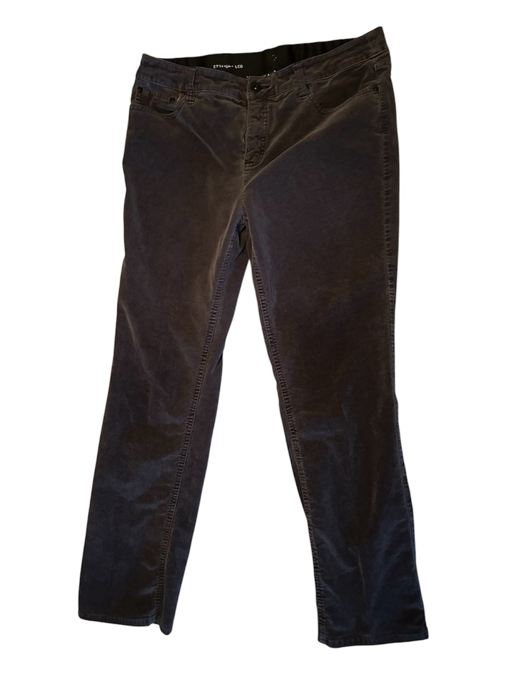 Women’s Black Corduroy Straight-Leg Pants